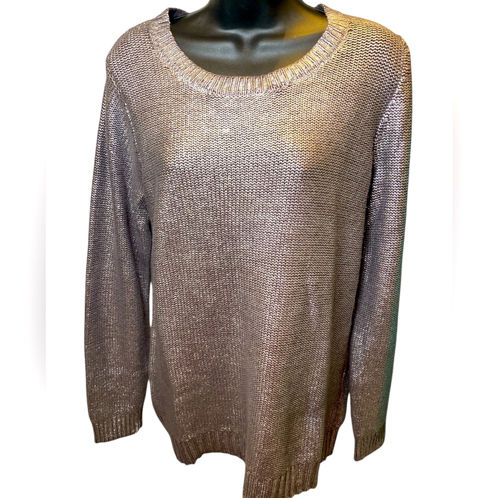 Rock & Republic metallic crew neck sweater size L